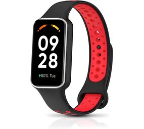 Strap-it® Xiaomi Smart Band 8 Active Sportarmband (Schwarz/Rot) Strap-it® Xiaomi Smart Band 8 Active Sportarmband (Schwarz/Rot)