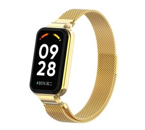 Strap-it® Xiaomi Smart Band 8 Active Milanaise Armband (Gold) Strap-it® Xiaomi Smart Band 8 Active Milanaise Armband (Gold)