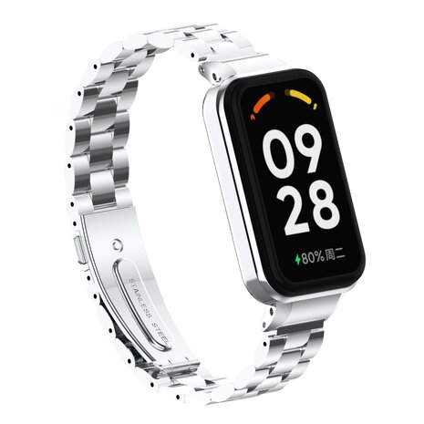 Strap-it® Strap-it Xiaomi Smart Band 8 Active Stahlarmband (Silber) Strap-it® Strap-it Xiaomi Smart Band 8 Active Stahlarmband (Silber)