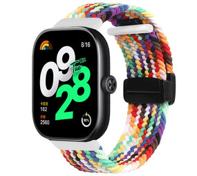 Strap-it® Redmi Watch 4 geflochtenes Armband mit D-buckle (Regenbogen) Strap-it® Redmi Watch 4 geflochtenes Armband mit D-buckle (Regenbogen)