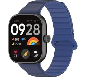 Strap-it® Redmi Watch 4 Magnetisches Silikonarmband (Duo Blau)