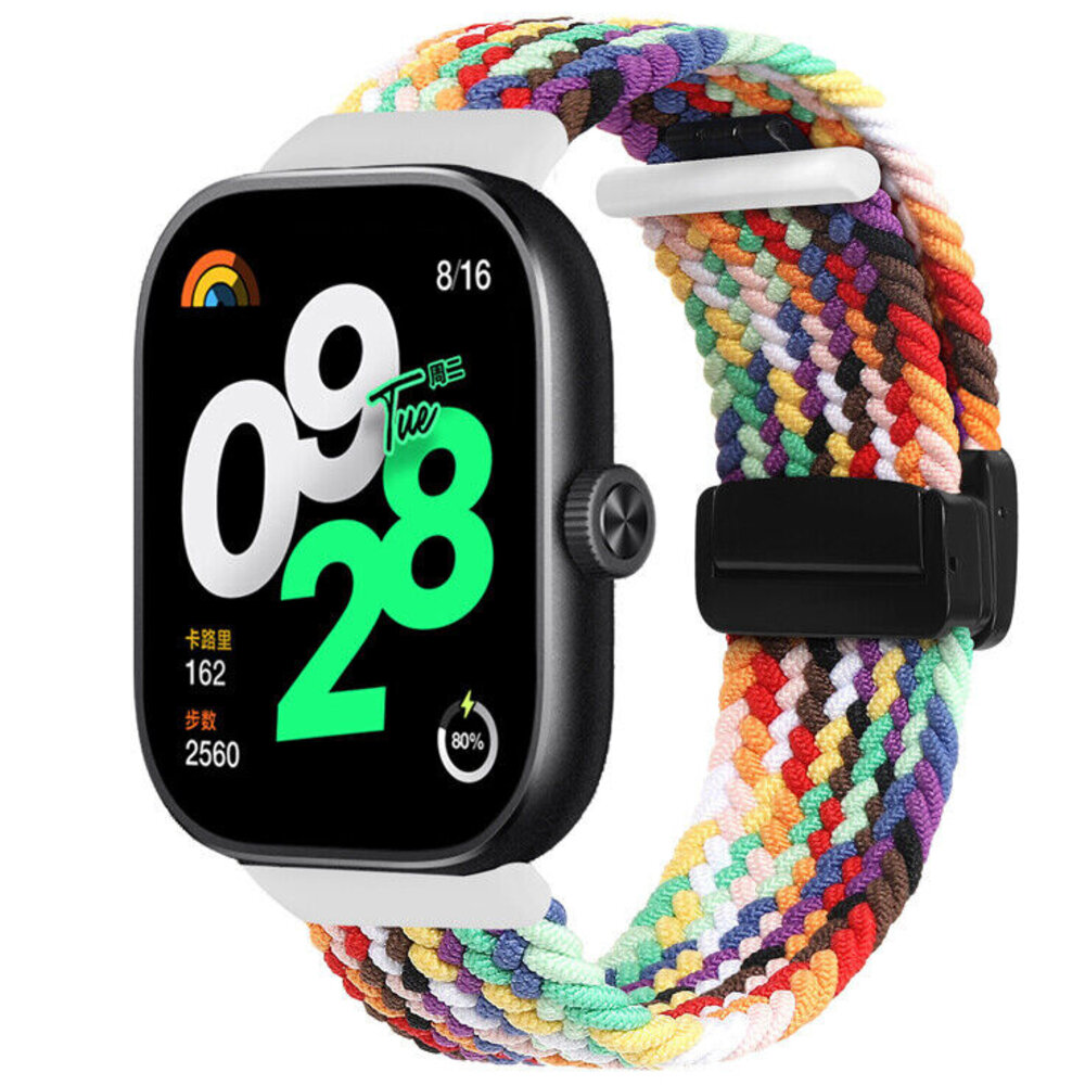 Strap-it® Strap-it Xiaomi Smart Band 8 Pro geflochtenes Armband mit D-buckle (Regenbogen) Strap-it® Strap-it Xiaomi Smart Band 8 Pro geflochtenes Armband mit D-buckle (Regenbogen)
