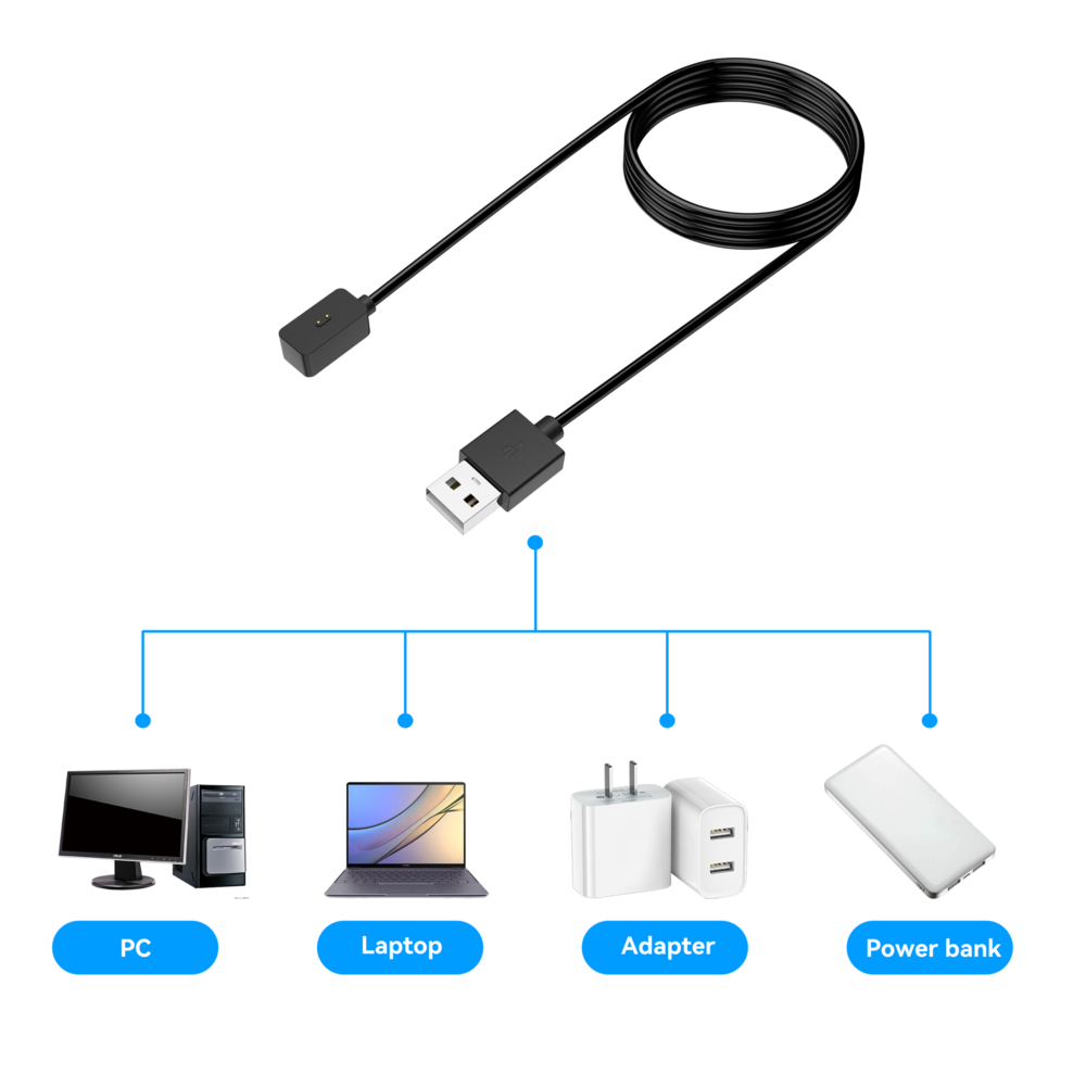 Bandz Bandz Xiaomi Redmi Smart Band 2 USB-A Ladekabel (Schwarz) - 60cm Bandz Bandz Xiaomi Redmi Smart Band 2 USB-A Ladekabel (Schwarz) - 60cm