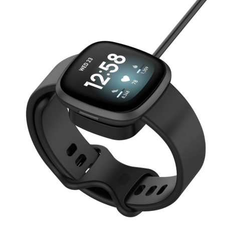 Bandz Bandz Fitbit Sense / Sense 2 USB-A Ladekabel (Schwarz) - 100cm Bandz Bandz Fitbit Sense / Sense 2 USB-A Ladekabel (Schwarz) - 100cm