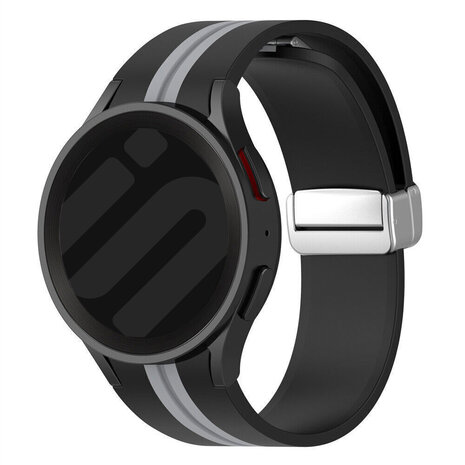 Strap-it® Strap-it Samsung Galaxy Watch 5 40mm magnetisches Sportband (Schwarz/Grau)