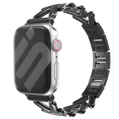Strap-it® Strap-it Apple Watch V-type Stahlarmband (Schwarz)
