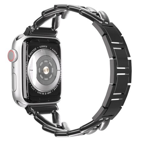 Strap-it® Strap-it Apple Watch V-type Stahlarmband (Schwarz)