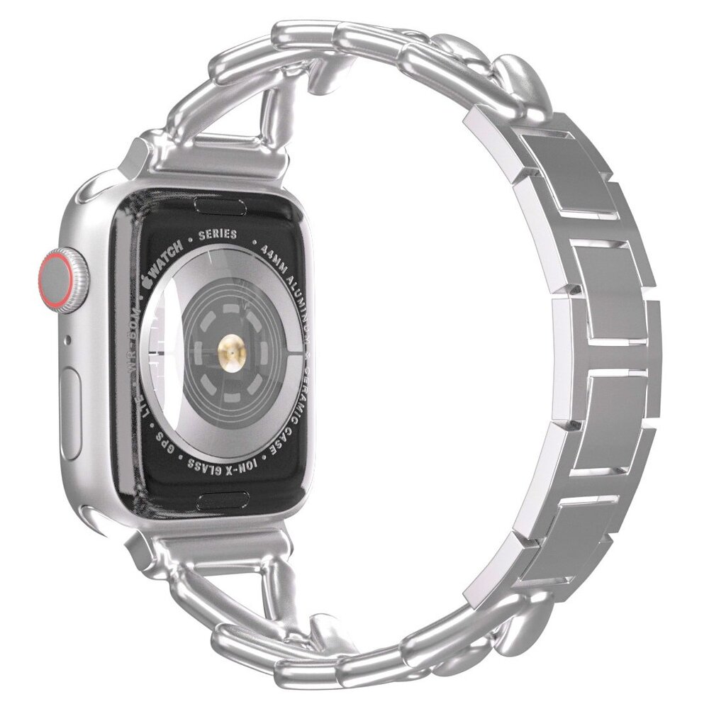 Strap-it® Strap-it Apple Watch V-type Stahlarmband (Silber)