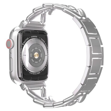 Strap-it® Strap-it Apple Watch V-type Stahlarmband (Silber)
