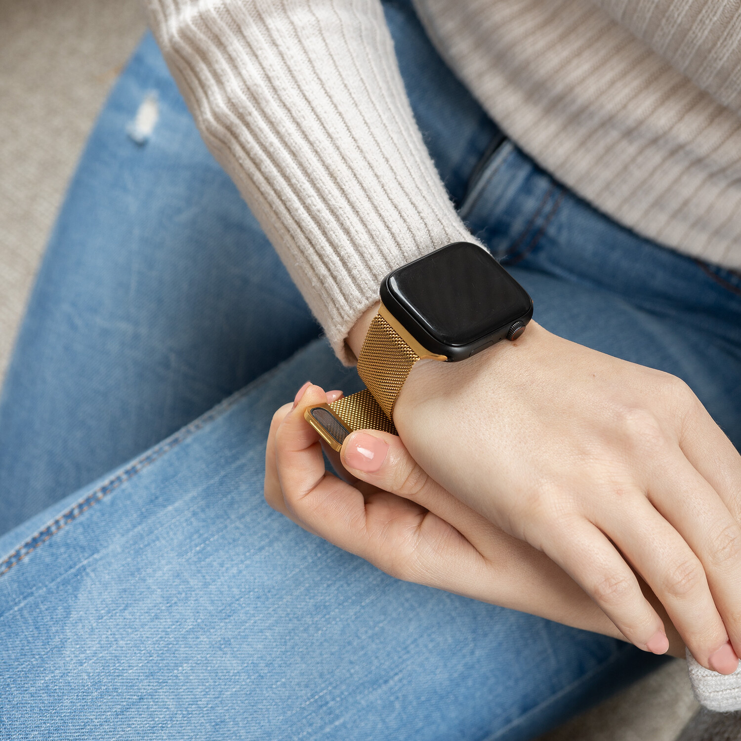 Apple Watch Milanese Armband Gold Smartwatcharmbaender