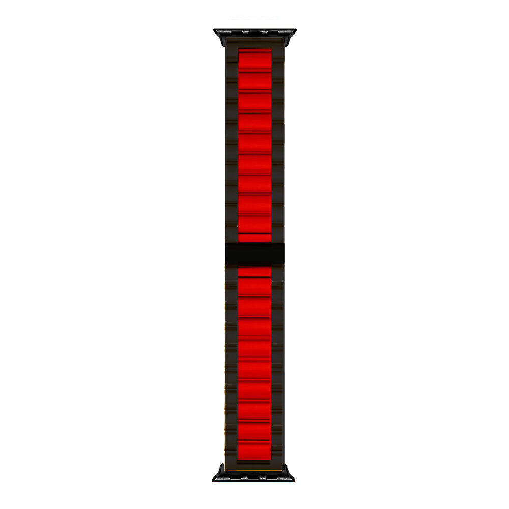 Strap-it® Strap-it Apple Watch Stahlarmband (Schwarz/Rot) Strap-it® Strap-it Apple Watch Stahlarmband (Schwarz/Rot)