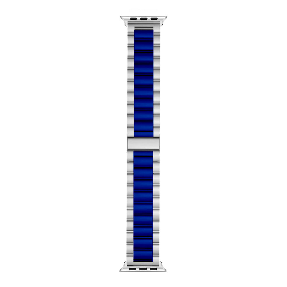 Strap-it® Strap-it Apple Watch Stahlarmband (Silber/Blau) Strap-it® Strap-it Apple Watch Stahlarmband (Silber/Blau)