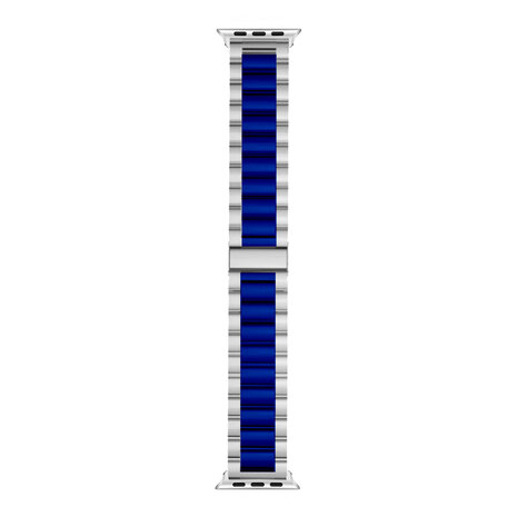 Strap-it® Strap-it Apple Watch Stahlarmband (Silber/Blau) Strap-it® Strap-it Apple Watch Stahlarmband (Silber/Blau)