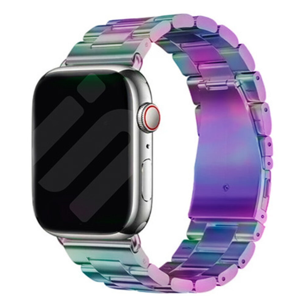 Strap-it® Strap-it Apple Watch Stahlarmband (Regenbogen)