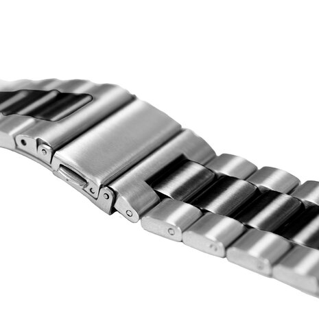 Strap-it® Strap-it Apple Watch Gliederarmband (Silber/Schwarz) Strap-it® Strap-it Apple Watch Gliederarmband (Silber/Schwarz)