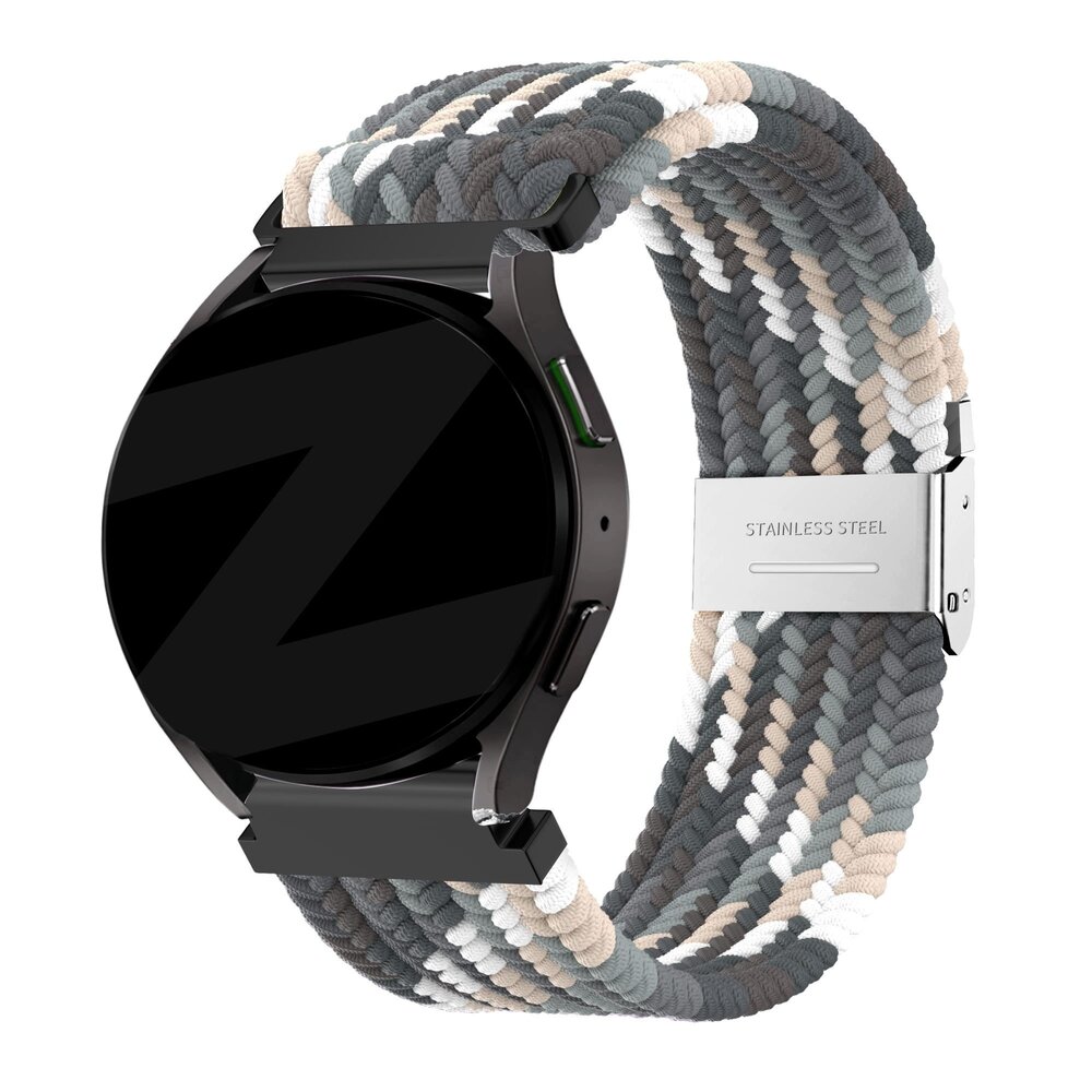 Bandz Bandz Amazfit GTS 3 Woven Nylonband (Schwarz Mischung)