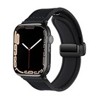 Strap-it® Strap-it Apple Watch D-Buckle Lederarmband (Schwarz)