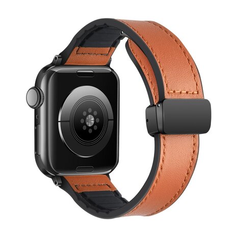 Strap-it® Strap-it Apple Watch D-Buckle Lederarmband (Braun)