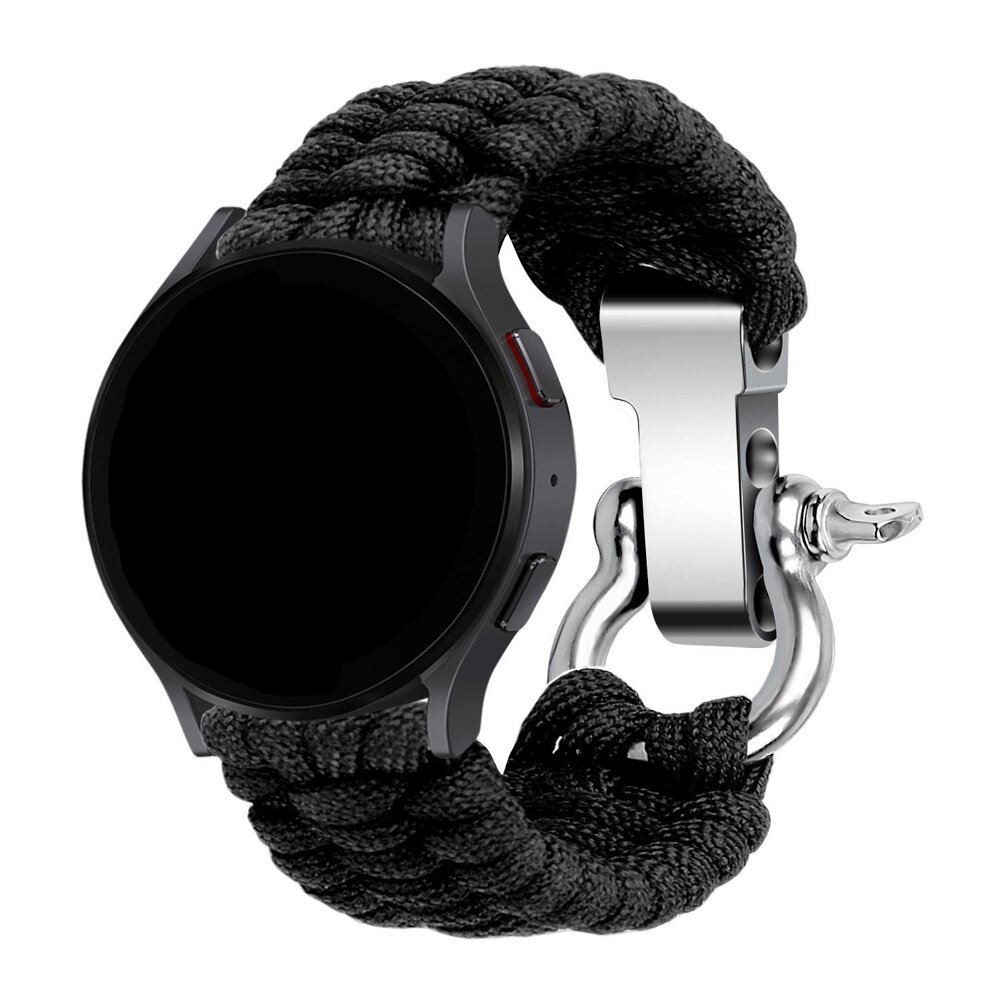 Strap-it® Strap-it Fossil Gen 5e 44mm Nylon-Seilarmband (Schwarz)