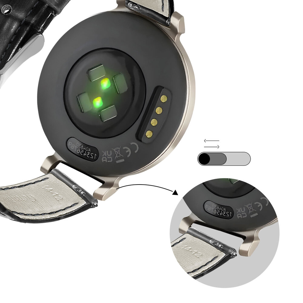 Bandz Bandz Garmin Lily 2 Lederarmband Krokoprägung (Schwarz) Bandz Bandz Garmin Lily 2 Lederarmband Krokoprägung (Schwarz)