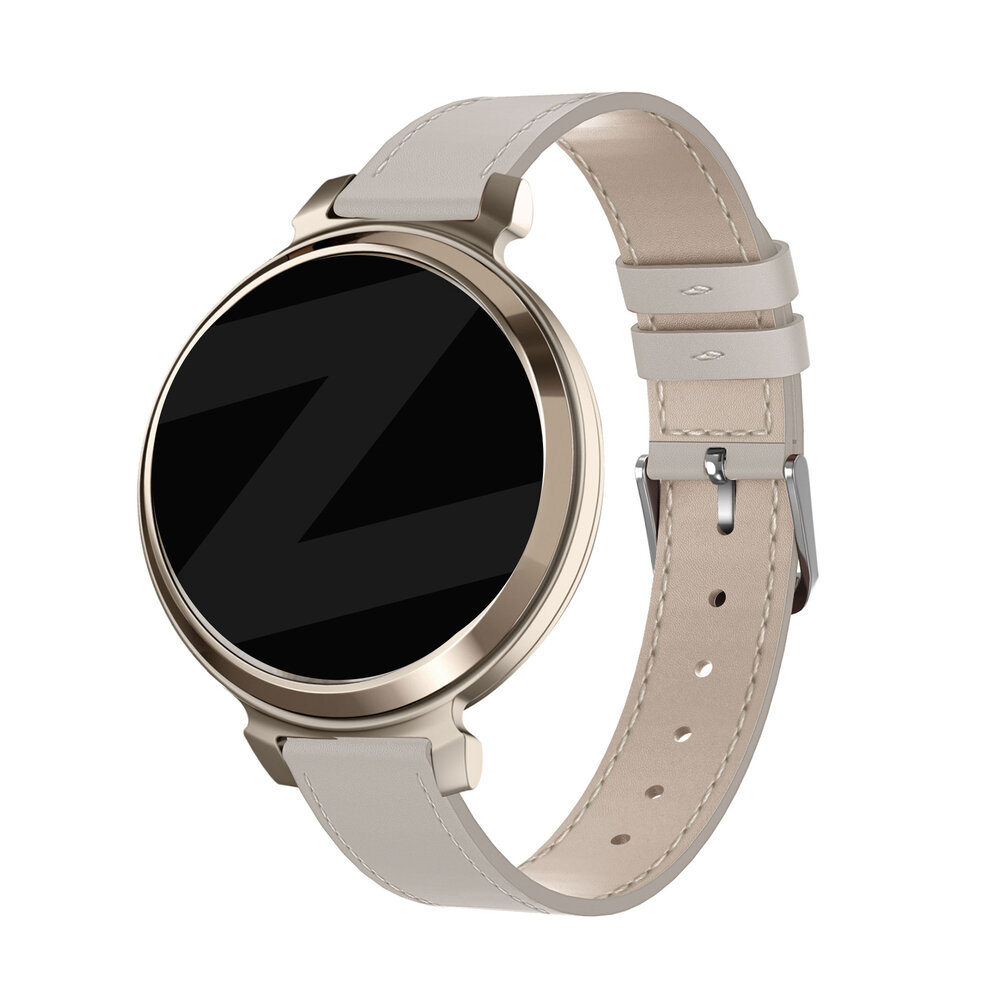 Bandz Bandz Garmin Lily 2 Klassisches Lederarmband (Beige)