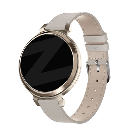 Bandz Bandz Garmin Lily 2 Klassisches Lederarmband (Beige)