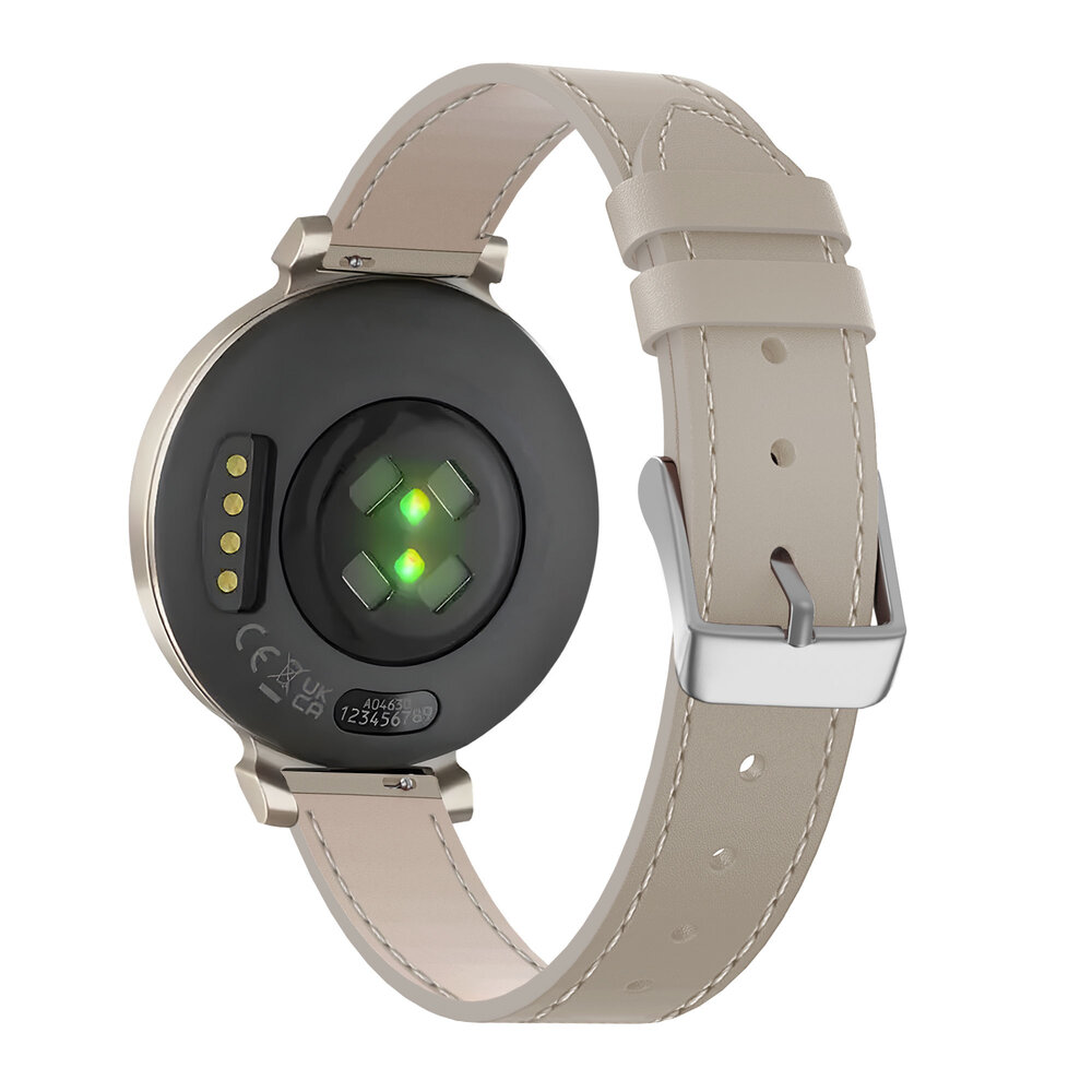 Bandz Bandz Garmin Lily 2 Klassisches Lederarmband (Beige)