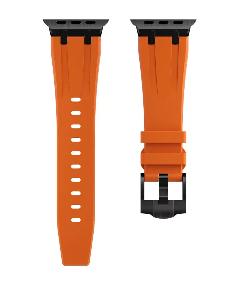 Strap-it® Strap-it Apple Watch Luxus Liquid Silikonarmband (Orange mit Schwarz) Strap-it® Strap-it Apple Watch Luxus Liquid Silikonarmband (Orange mit Schwarz)