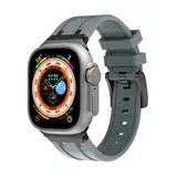 Strap-it® Apple Watch Luxus Liquid Silikonarmband (Dunkelgrau mit Schwarz) Strap-it® Apple Watch Luxus Liquid Silikonarmband (Dunkelgrau mit Schwarz)