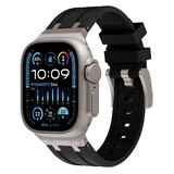 Strap-it® Apple Watch Luxus Liquid Silikonarmband (Schwarz mit Titan) Strap-it® Apple Watch Luxus Liquid Silikonarmband (Schwarz mit Titan)