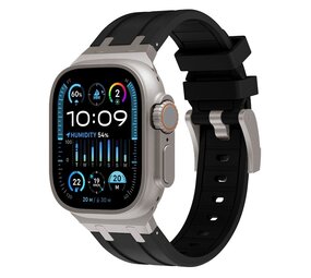 Strap-it® Apple Watch Luxus Liquid Silikonarmband (Schwarz mit Titan) Strap-it® Apple Watch Luxus Liquid Silikonarmband (Schwarz mit Titan)