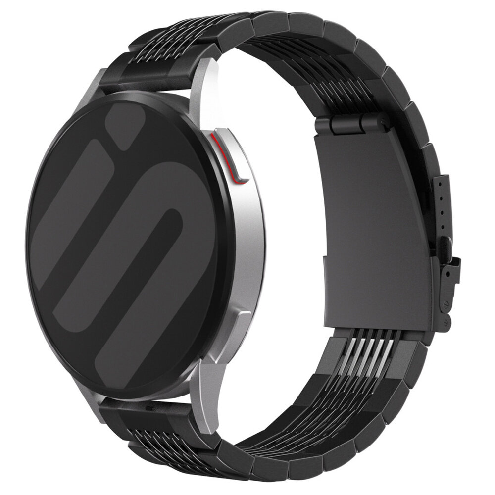 Strap-it® Strap-it Amazfit GTS 3 Luxus Gliederarmband aus Stahl (Schwarz)