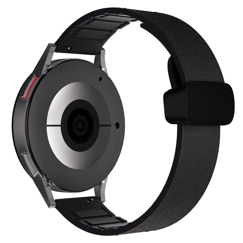 Strap-it® Strap-it Xiaomi Watch S3 D-Buckle Lederarmband (Schwarz)