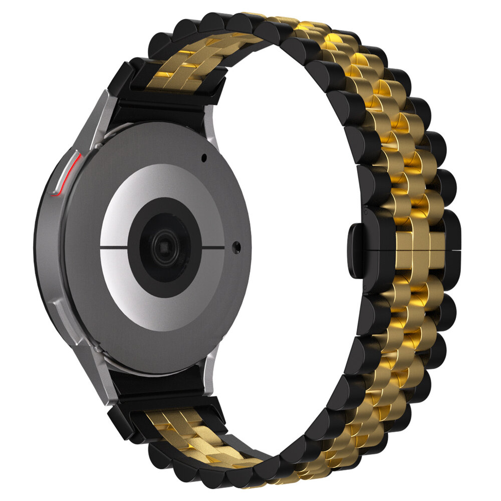 Strap-it® Strap-it Samsung Galaxy Watch 4 - 40mm Jubilee Stahlarmband (Schwarz/Gold)