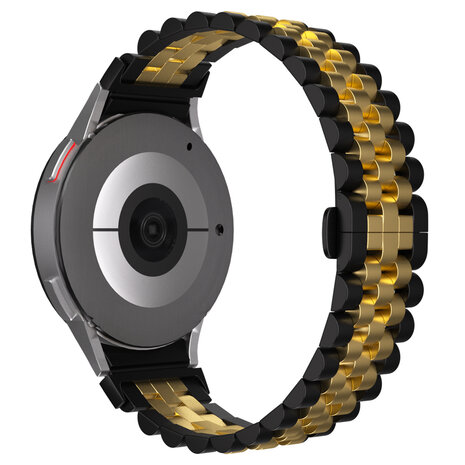 Strap-it® Strap-it Samsung Galaxy Watch 4 - 40mm Jubilee Stahlarmband (Schwarz/Gold)