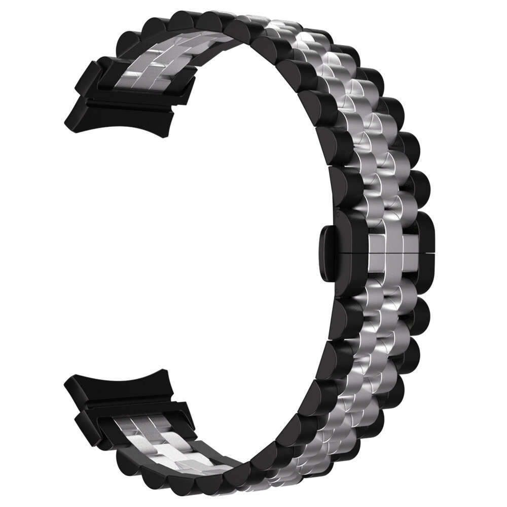 Strap-it® Strap-it Samsung Galaxy Watch 4 Classic 46mm Jubilee Stahlband (Schwarz/Silber) Strap-it® Strap-it Samsung Galaxy Watch 4 Classic 46mm Jubilee Stahlband (Schwarz/Silber)