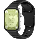 Strap-it® Huawei Watch Fit 3 Robustes Silikonarmband (Schwarz)