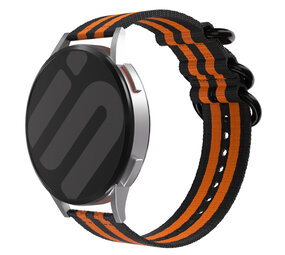 Strap-it® Samsung Galaxy Watch 3 41mm Nylon schnallenband (Schwarz / Orange) Strap-it® Samsung Galaxy Watch 3 41mm Nylon schnallenband (Schwarz / Orange)