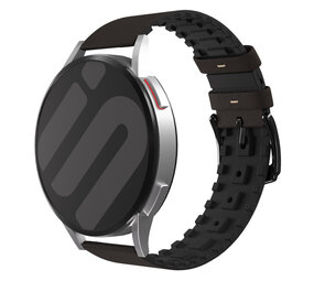 Strap-it® Huawei Watch GT 3 Pro 46mm Silikon-/Lederarmband (Braun) Strap-it® Huawei Watch GT 3 Pro 46mm Silikon-/Lederarmband (Braun)