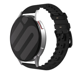 Strap-it® Samsung Galaxy Watch 6 - 44mm Silikon/Leder Armband  (Schwarz) Strap-it® Samsung Galaxy Watch 6 - 44mm Silikon/Leder Armband  (Schwarz)