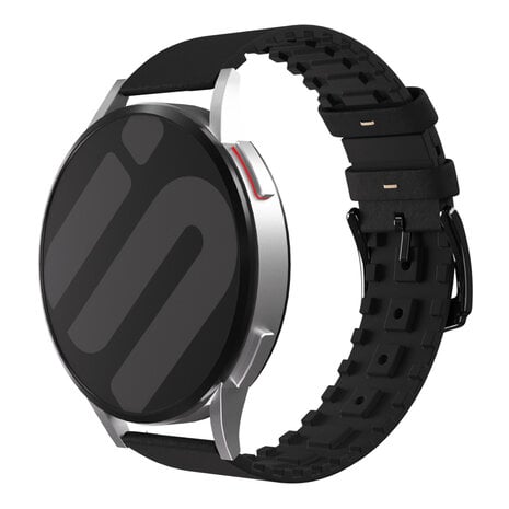 Strap-it® Strap-it Samsung Galaxy Watch 46mm Silikon / Leder Armband (Schwarz) Strap-it® Strap-it Samsung Galaxy Watch 46mm Silikon / Leder Armband (Schwarz)