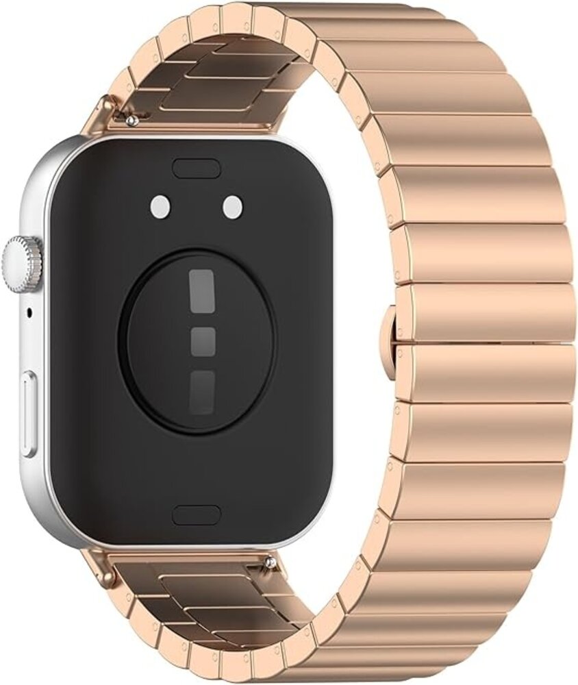 Strap-it® Strap-it Huawei Watch Fit 3 Luxus Metallarmband (Roségold)