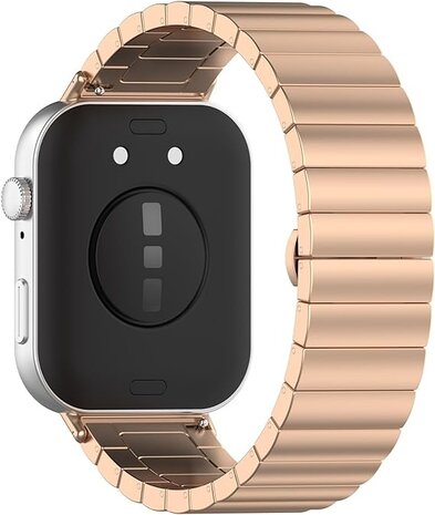 Strap-it® Strap-it Huawei Watch Fit 3 Luxus Metallarmband (Roségold)