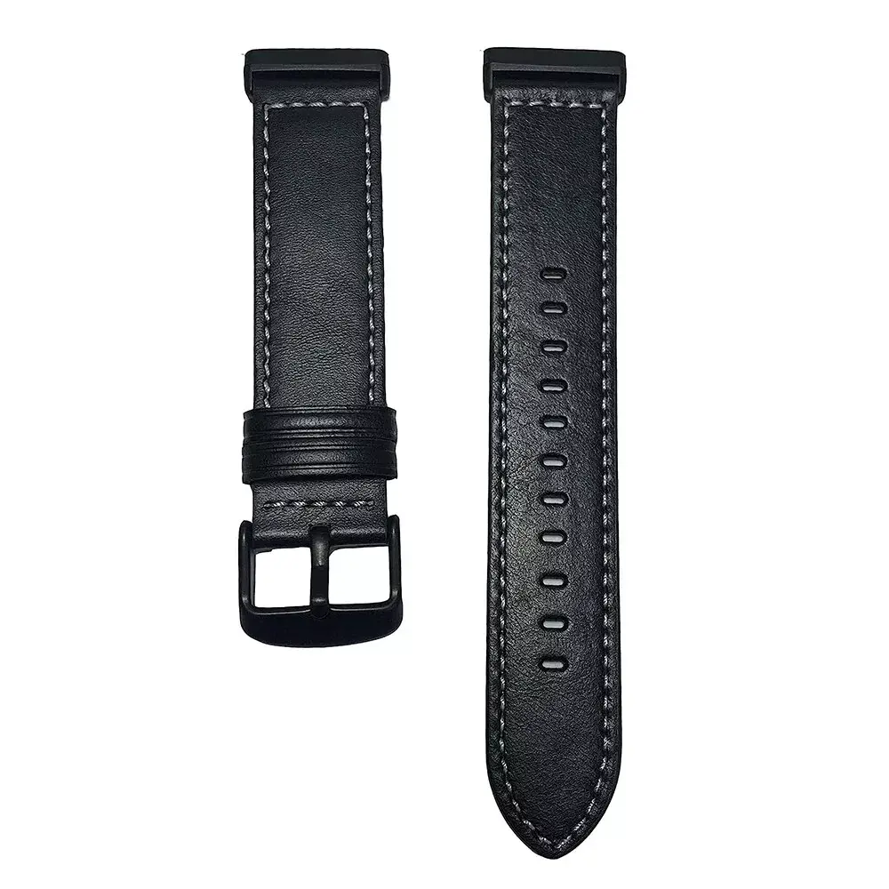 Strap-it® Strap-it Fitbit Versa 4 Lederarmband (Schwarz) Strap-it® Strap-it Fitbit Versa 4 Lederarmband (Schwarz)