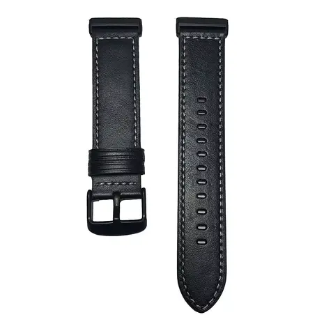 Strap-it® Strap-it Fitbit Versa 4 Lederarmband (Schwarz) Strap-it® Strap-it Fitbit Versa 4 Lederarmband (Schwarz)