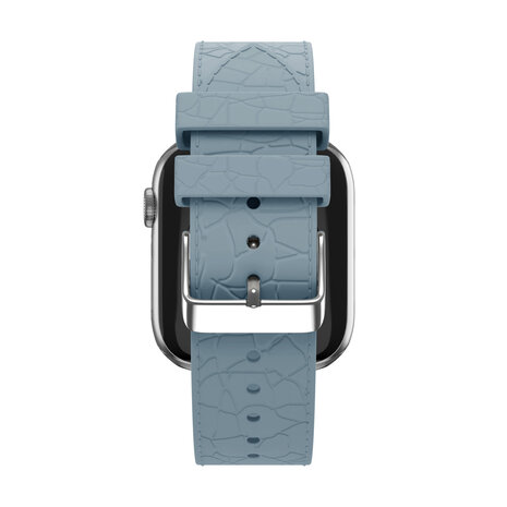 Bandz Bandz Apple Watch Silikonarmband mit Ledermuster (Graublau) Bandz Bandz Apple Watch Silikonarmband mit Ledermuster (Graublau)