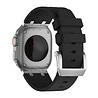 Bandz Bandz Apple Watch Silikonarmband 'Luxe Liquid' (Schwarz mit Silber)