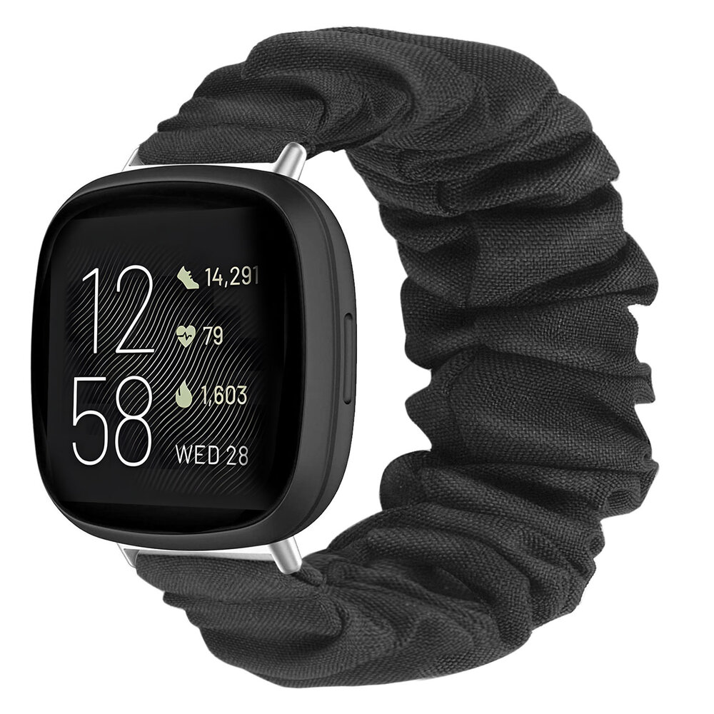 Strap-it® Strap-it Fitbit Versa 3 Scrunchie Armband (Schwarz) Strap-it® Strap-it Fitbit Versa 3 Scrunchie Armband (Schwarz)
