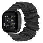 Strap-it® Strap-it Fitbit Versa 3 Scrunchie Armband (Schwarz)