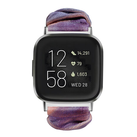 Strap-it® Strap-it Fitbit Sense Scrunchie Armband (Blau/Rosa Mischung) Strap-it® Strap-it Fitbit Sense Scrunchie Armband (Blau/Rosa Mischung)